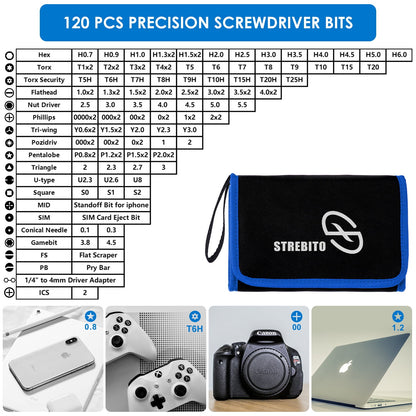 Precision Screwdriver Sets 142-Piece Electronics Precision Screwdriver with 120 Bits Magnetic Repair Tool Kit for Iphone, Computer,Household Appliances, Jewelry, Guita, Tablet,Game Console