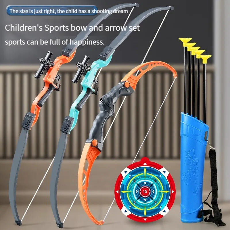  Bow and Arrow Toy Set for Children Archery Practice Recurve Outdoor Sorts Shooting Toy with Target Boys Kids Gifts