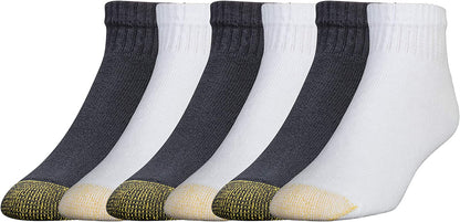 Men'S 656P Cotton Ankle Athletic Socks, Multipairs, Black & White (6-Pairs), X-Large