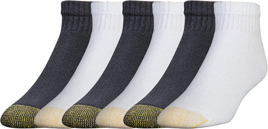 Men'S 656P Cotton Ankle Athletic Socks, Multipairs, Black & White (6-Pairs), X-Large