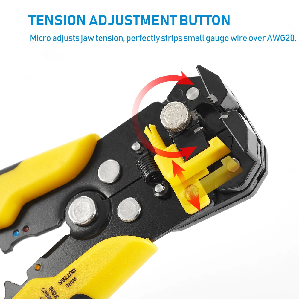 3 in 1 Multi Pliers Self-Adjusting Cable Cutter Crimper Wire Stripper Wire Stripping Plier for 10-24 AWG