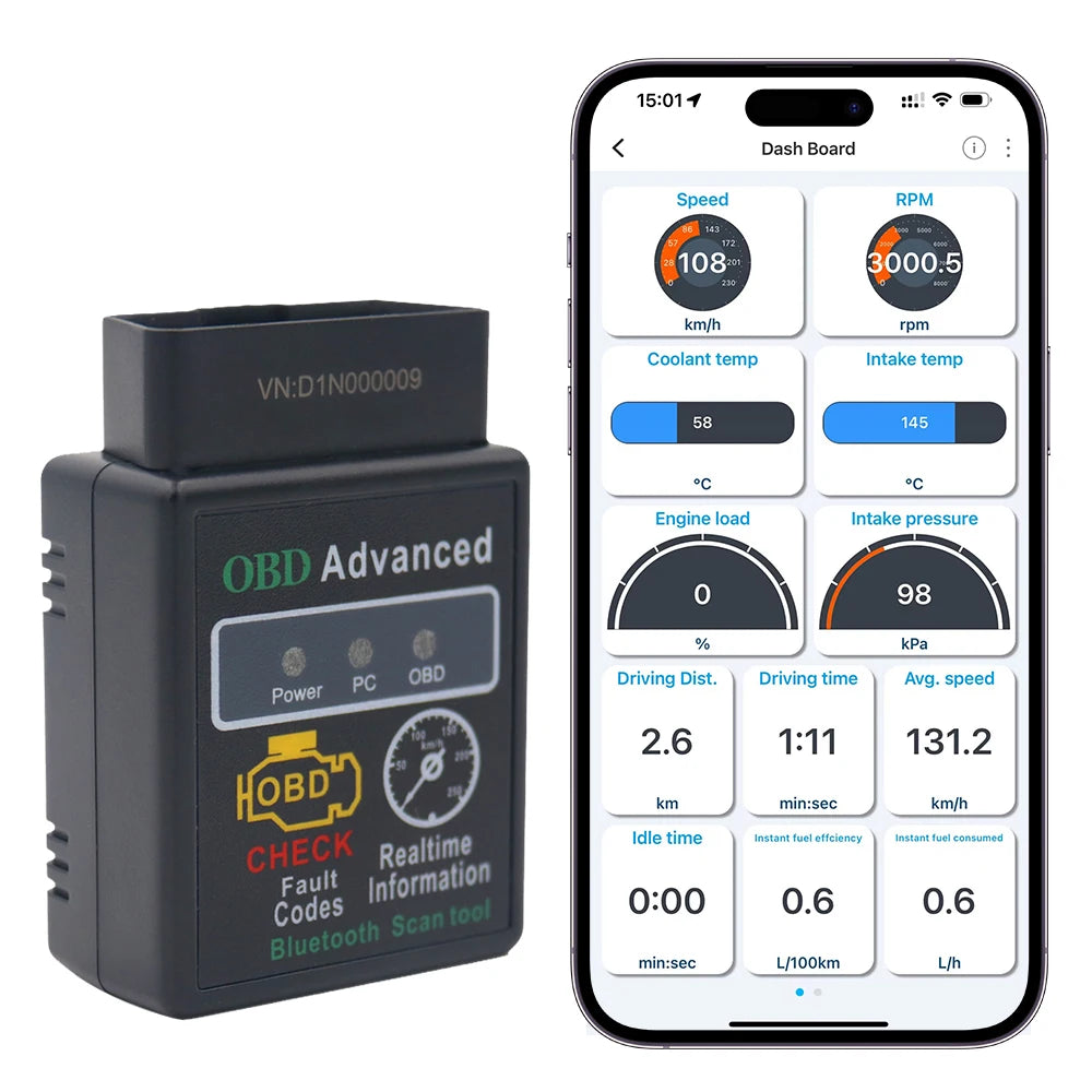 V02H4 Wireless Connection Mini Bluetooth ELM327 V2.1 V1.5 Auto OBD Scanner Code Reader Tool Car Diagnostic Tool Super ELM 327