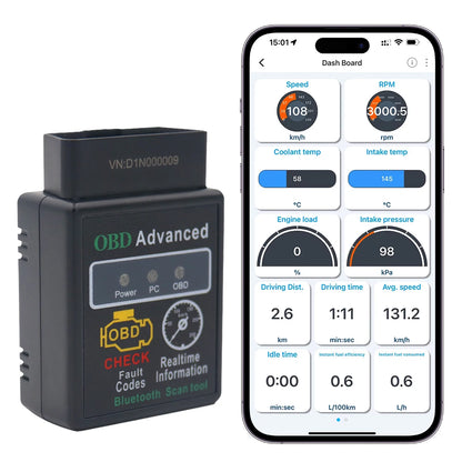 V02H4 Wireless Connection Mini Bluetooth ELM327 V2.1 V1.5 Auto OBD Scanner Code Reader Tool Car Diagnostic Tool Super ELM 327