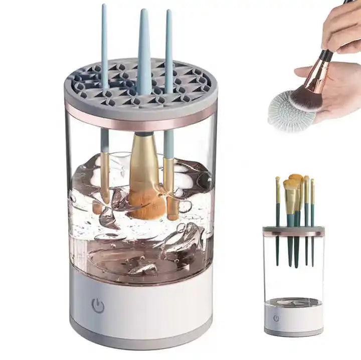  Electric Makeup Brush Cleaner with Drying Rack Portable Cosmetic Tool