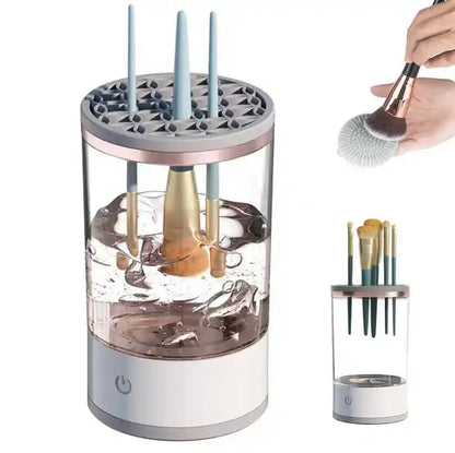  Electric Makeup Brush Cleaner with Drying Rack Portable Cosmetic Tool