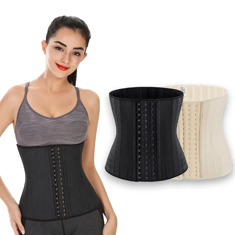 2024 Dropshipping Product Colombian Girdle 100% Waist Support Cincher Corset 25 Steel Bones Latex Waist Trainer with Extender