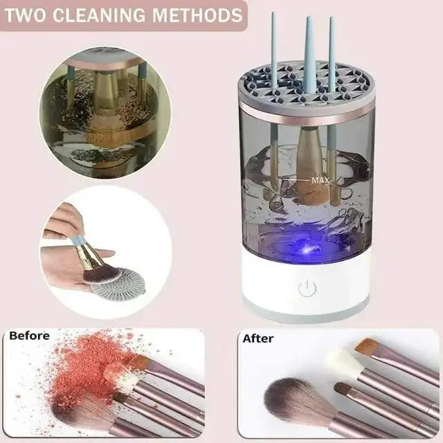  Electric Makeup Brush Cleaner with Drying Rack Portable Cosmetic Tool