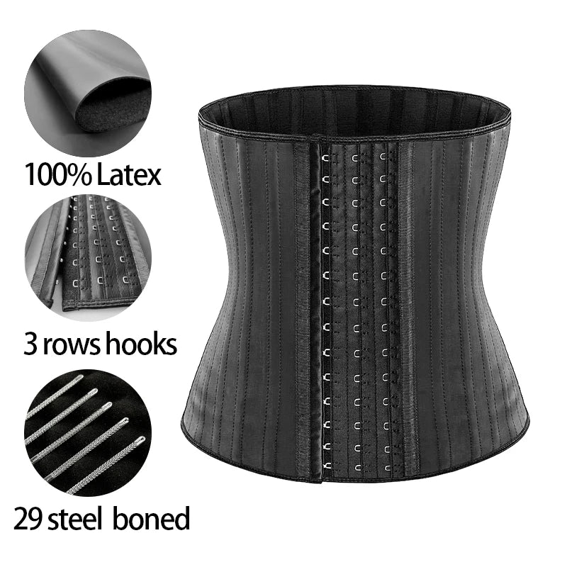 2024 Dropshipping Product Colombian Girdle 100% Waist Support Cincher Corset 25 Steel Bones Latex Waist Trainer with Extender