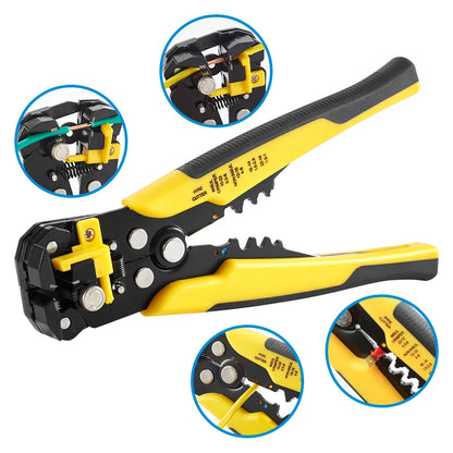 3 in 1 Multi Pliers Self-Adjusting Cable Cutter Crimper Wire Stripper Wire Stripping Plier for 10-24 AWG