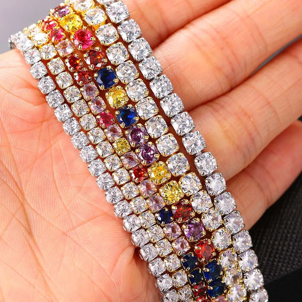 Tennis Chain Necklace for Men Women Luxury Cubic Zircon Crystal Short Rock Neck Accessories Jewelry OHN016