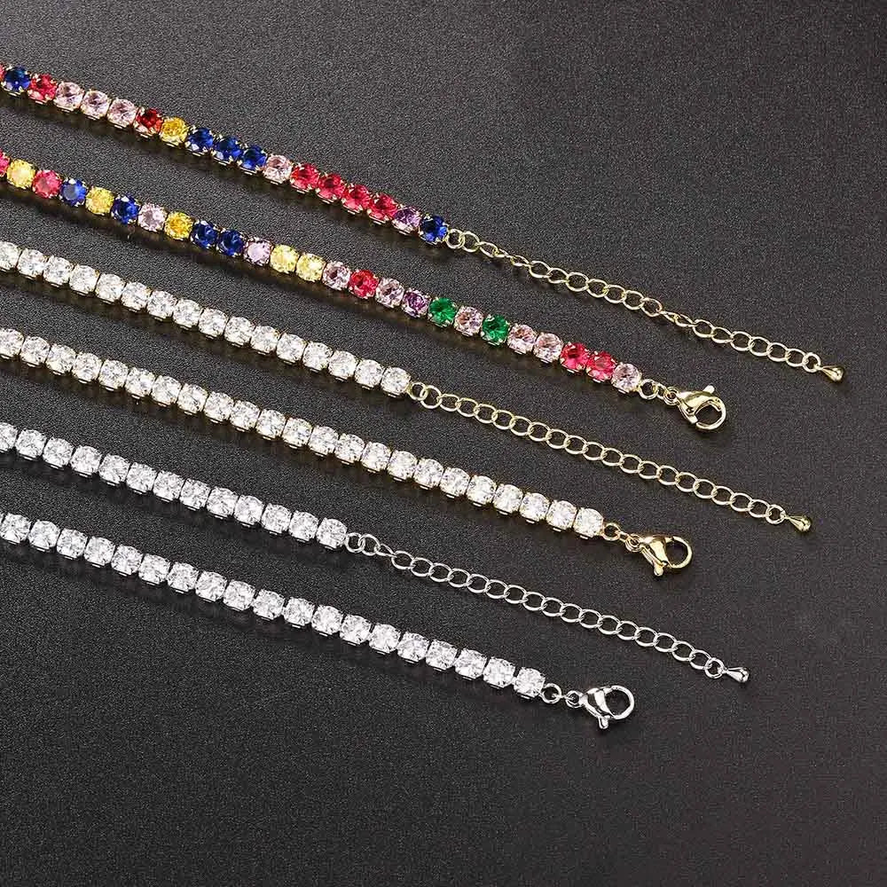 Tennis Chain Necklace for Men Women Luxury Cubic Zircon Crystal Short Rock Neck Accessories Jewelry OHN016