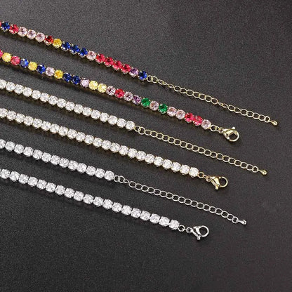 Tennis Chain Necklace for Men Women Luxury Cubic Zircon Crystal Short Rock Neck Accessories Jewelry OHN016