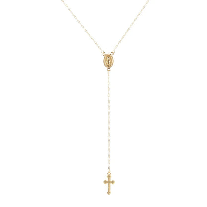  Christian Cross Bohemia Religious Rosary Pendant Necklace for Women Charm Jewelry Gifts
