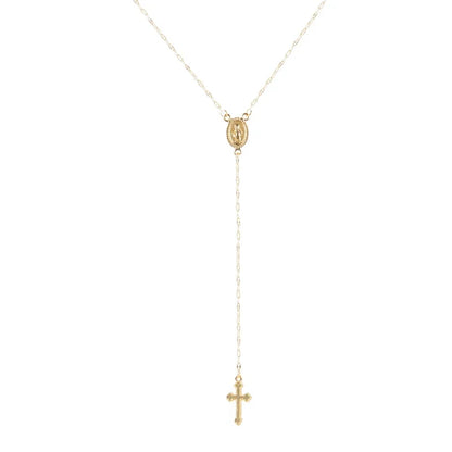  Christian Cross Bohemia Religious Rosary Pendant Necklace for Women Charm Jewelry Gifts