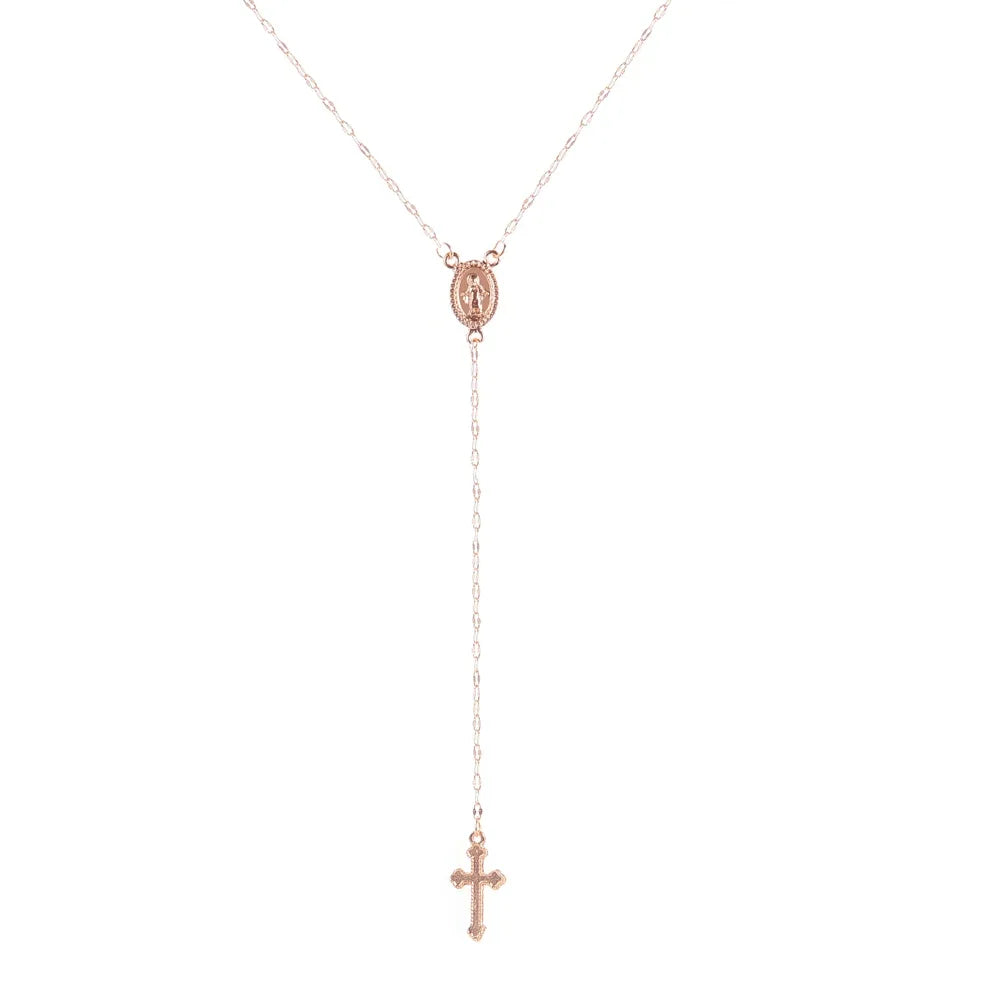 Christian Cross Bohemia Religious Rosary Pendant Necklace for Women Charm Jewelry Gifts