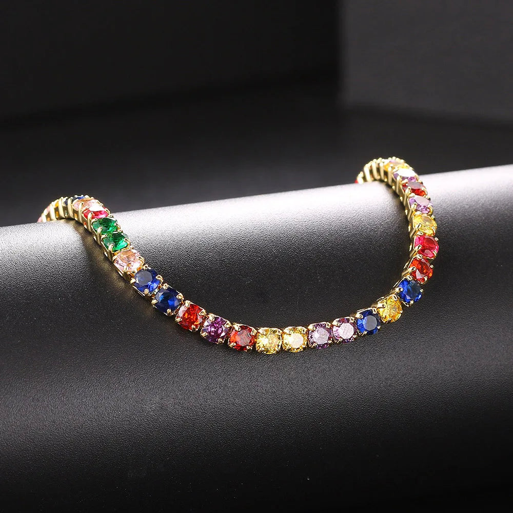Tennis Chain Necklace for Men Women Luxury Cubic Zircon Crystal Short Rock Neck Accessories Jewelry OHN016