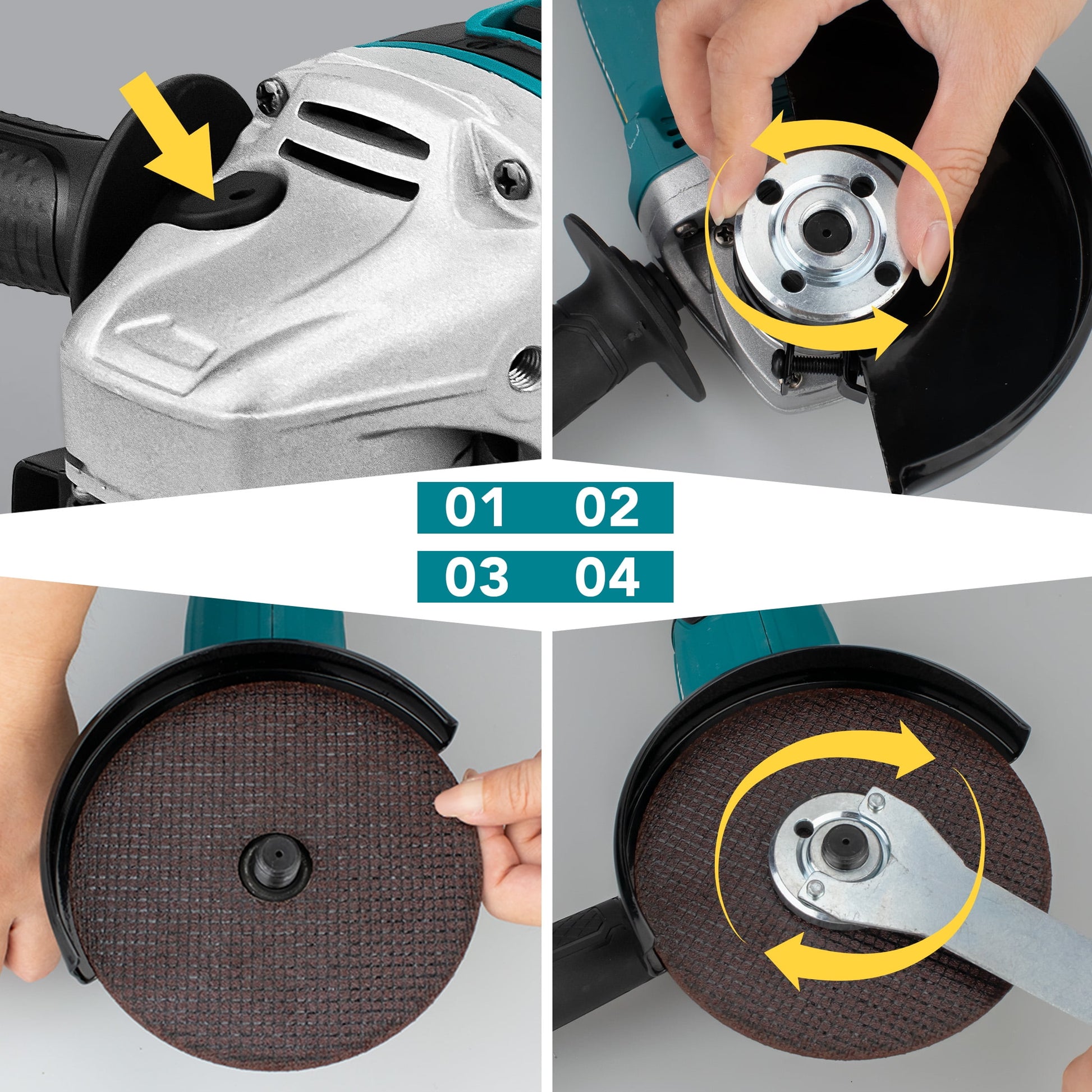 Cordless Angle Grinder Kit 21V 5 Inch(125Mm),10000Rpm Brushless Motor, with 2X 4.0Ah Battery & 6X Cutting Grinding Wheels